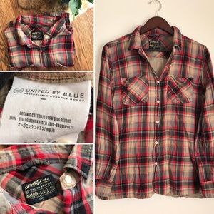 United By Blue Plaid boyfriend top